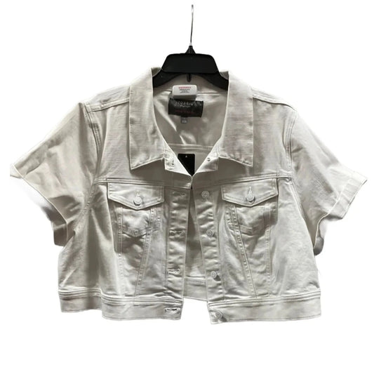 Jacket Denim By Torrid In White, Size: 3x