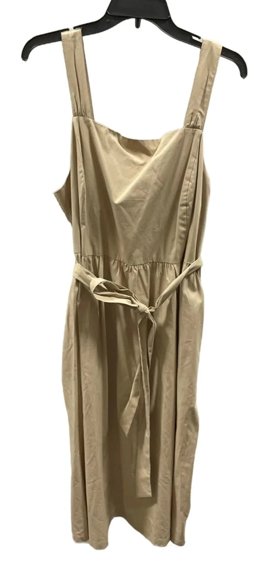 Dress Casual Midi By Tommy Hilfiger In Tan, Size: L
