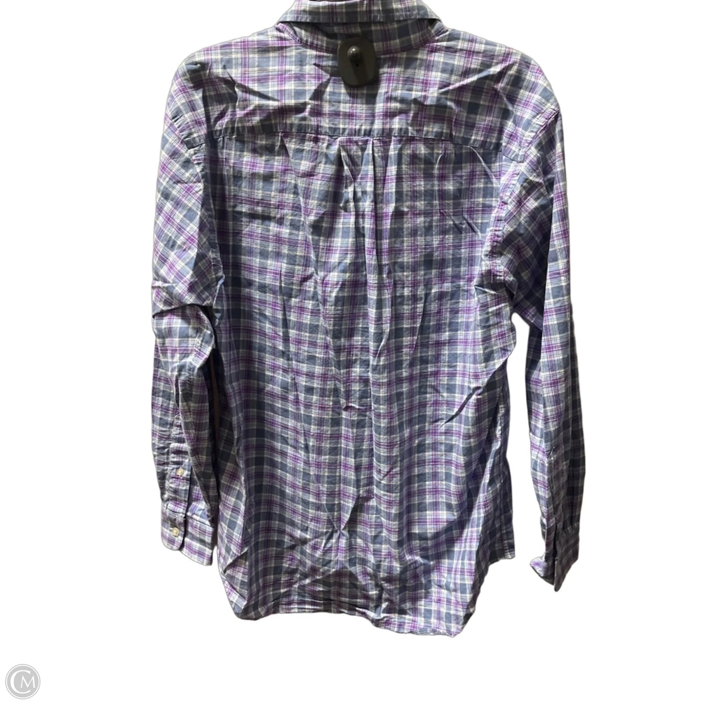 Blouse Long Sleeve By Vineyard Vines In Plaid Pattern, Size: M