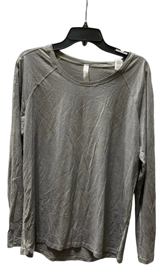 Athletic Top Long Sleeve Crewneck By Lululemon In Grey, Size: L