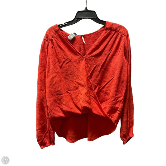 Top Long Sleeve By Free People In Orange, Size: M