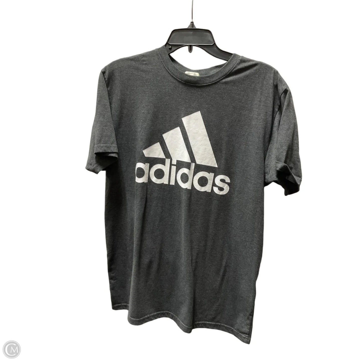 Athletic Top Short Sleeve By Adidas In Grey, Size: L