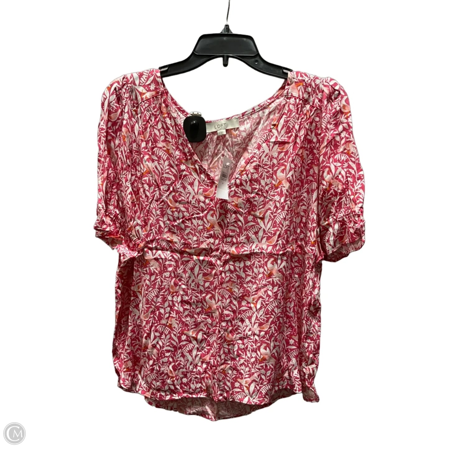Top Short Sleeve By Loft In Pink, Size: M