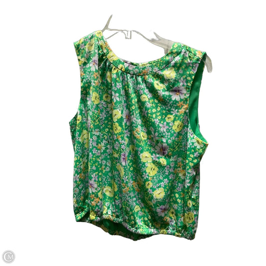 Top Sleeveless By Loft In Green, Size: M