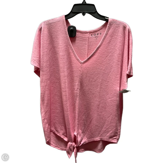 Top Short Sleeve Basic By Loft In Pink, Size: M