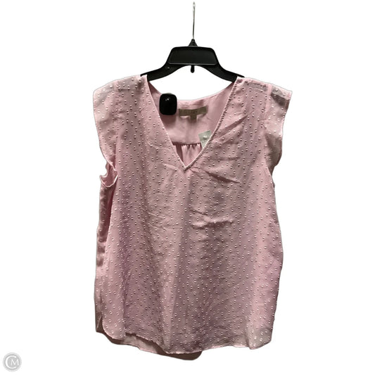 Top Sleeveless By Loft In Pink, Size: L