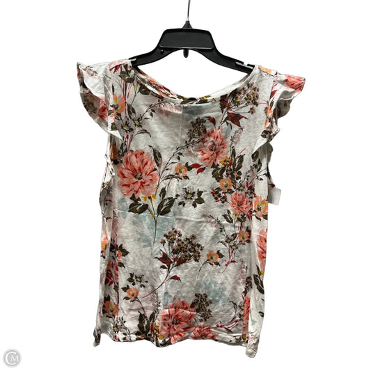 Top Sleeveless By Loft In Floral Print, Size: M
