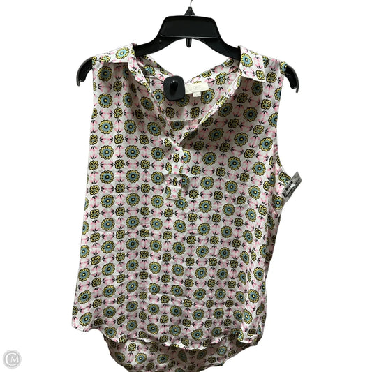 Top Sleeveless By Loft In Pink & White, Size: M