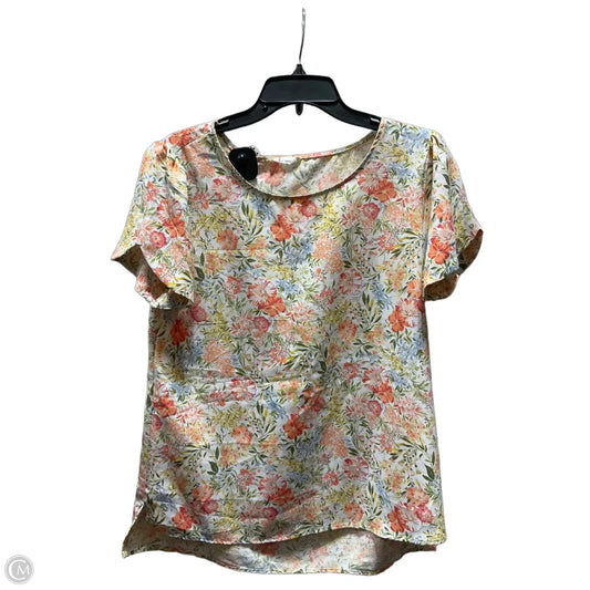 Top Short Sleeve By Les Amis In Orange & Yellow, Size: M