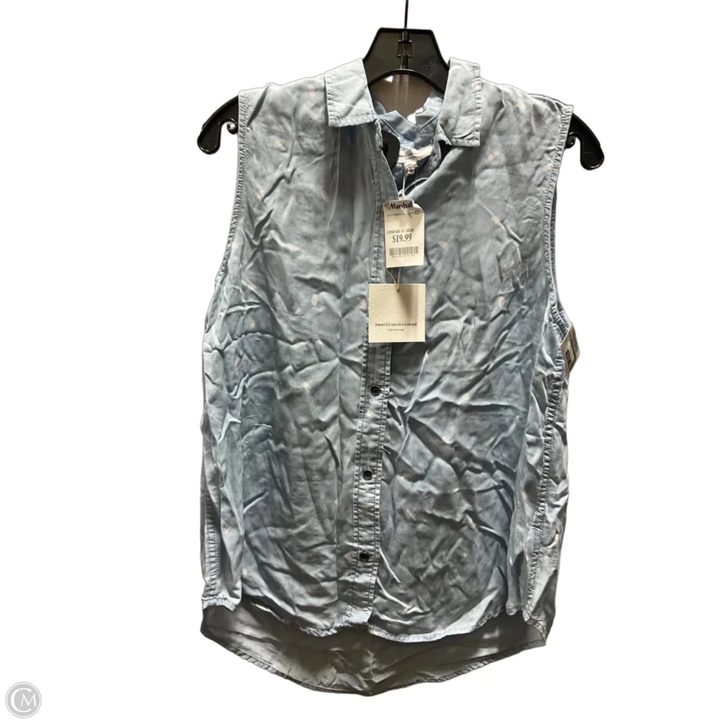 Top Sleeveless By Be Cool In Blue, Size: L