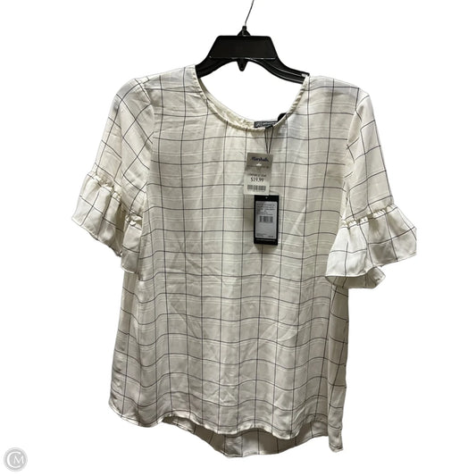 Top Short Sleeve By Adrianna Papell In Cream, Size: M