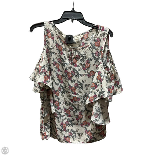 Top Short Sleeve By Max Studio In Floral Print, Size: L