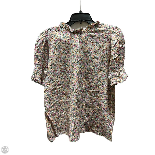 Top Short Sleeve By Les Amis In Floral Print, Size: L
