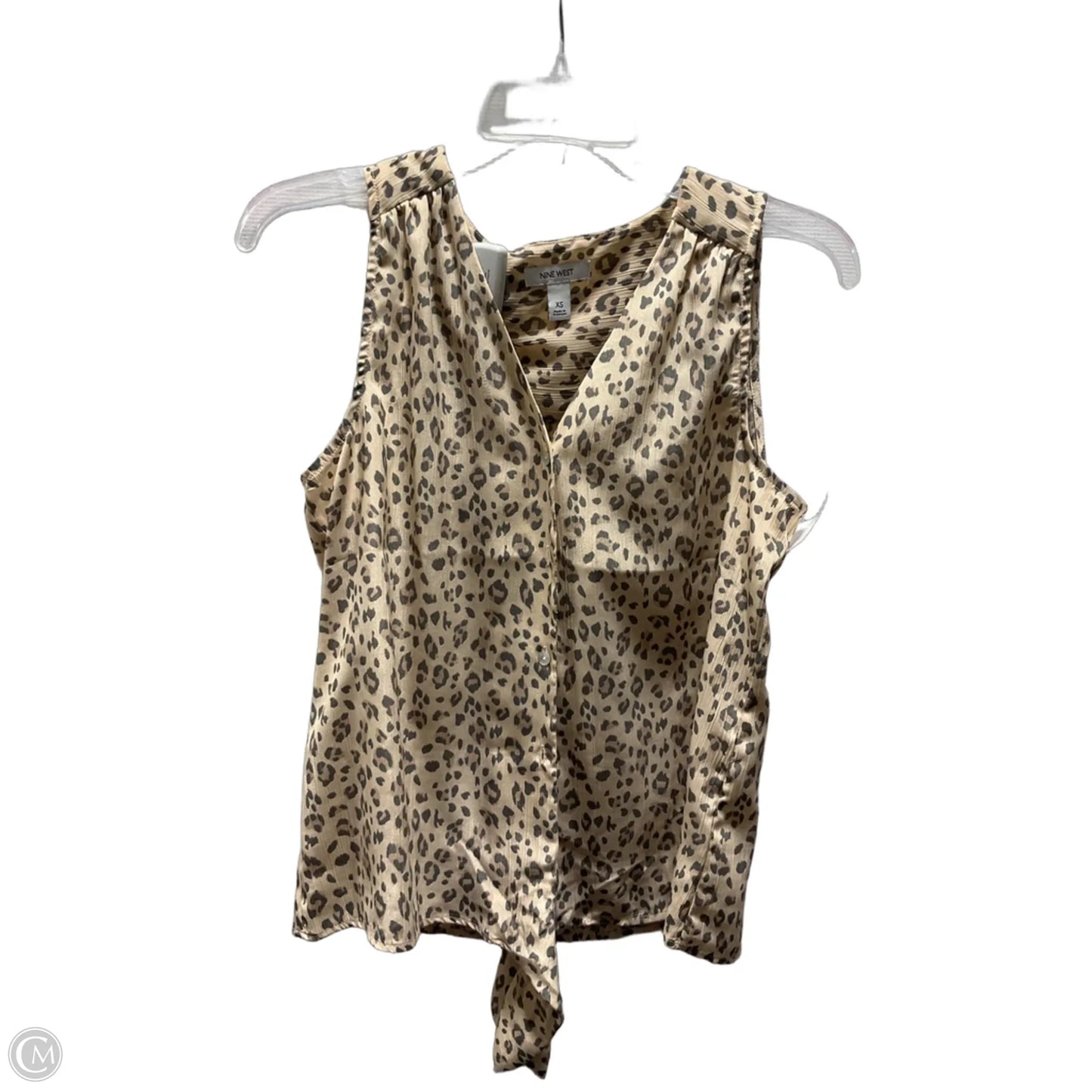 Top Sleeveless By Nine West In Animal Print, Size: Xs