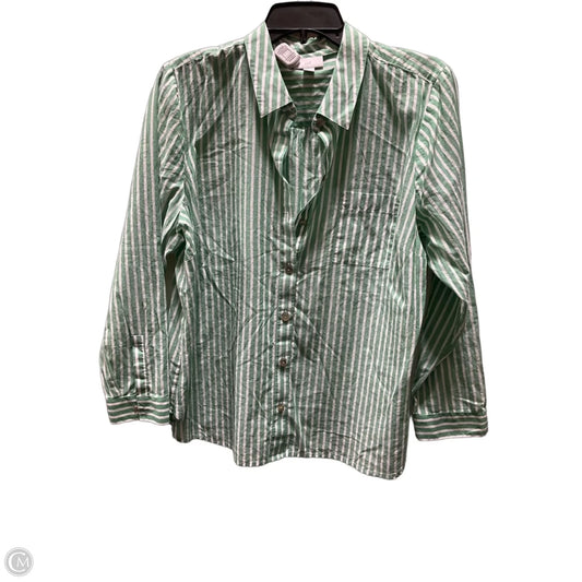 Blouse Long Sleeve By J. Jill In Striped Pattern, Size: L