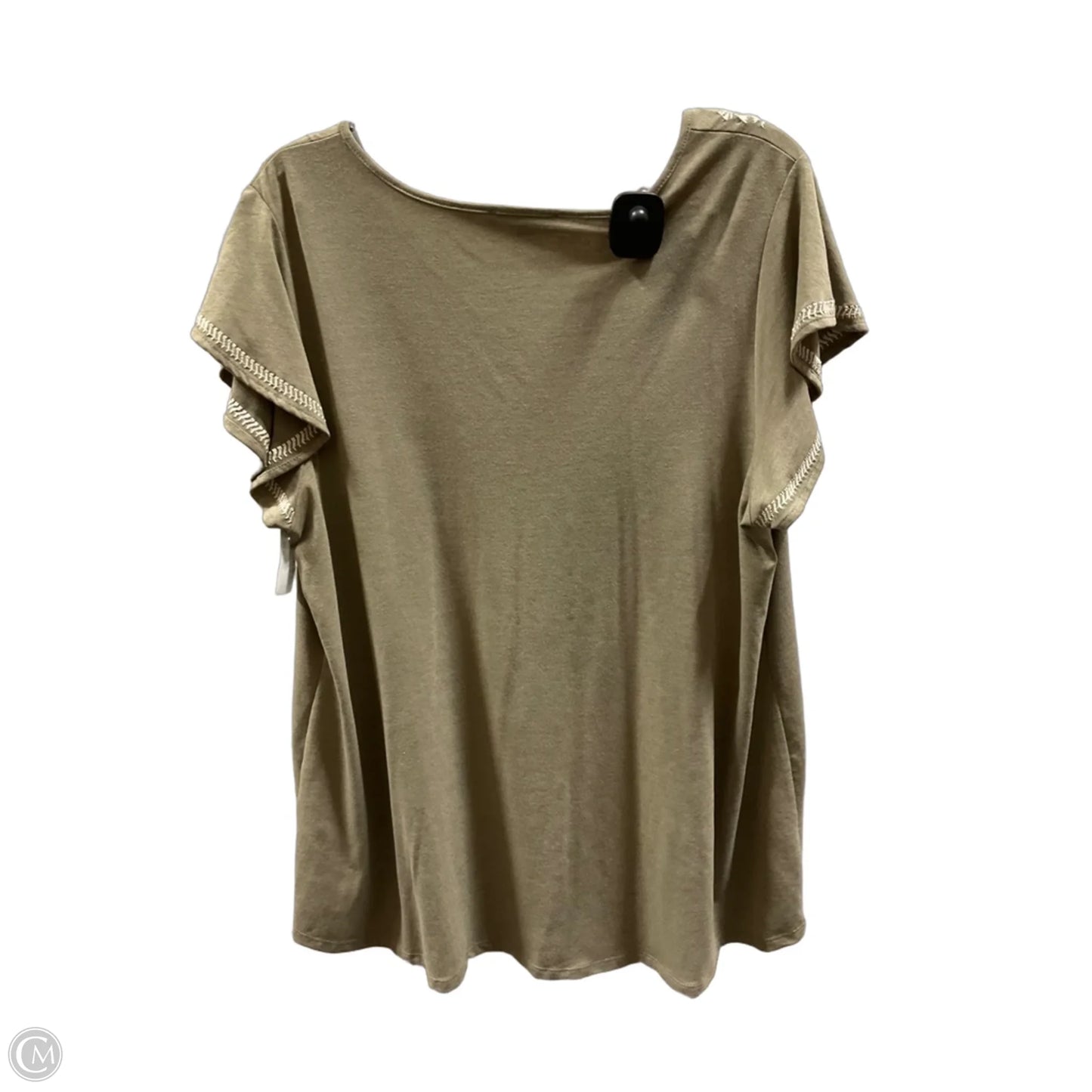 Top Short Sleeve Basic By Adrianna Papell In Green, Size: 1x