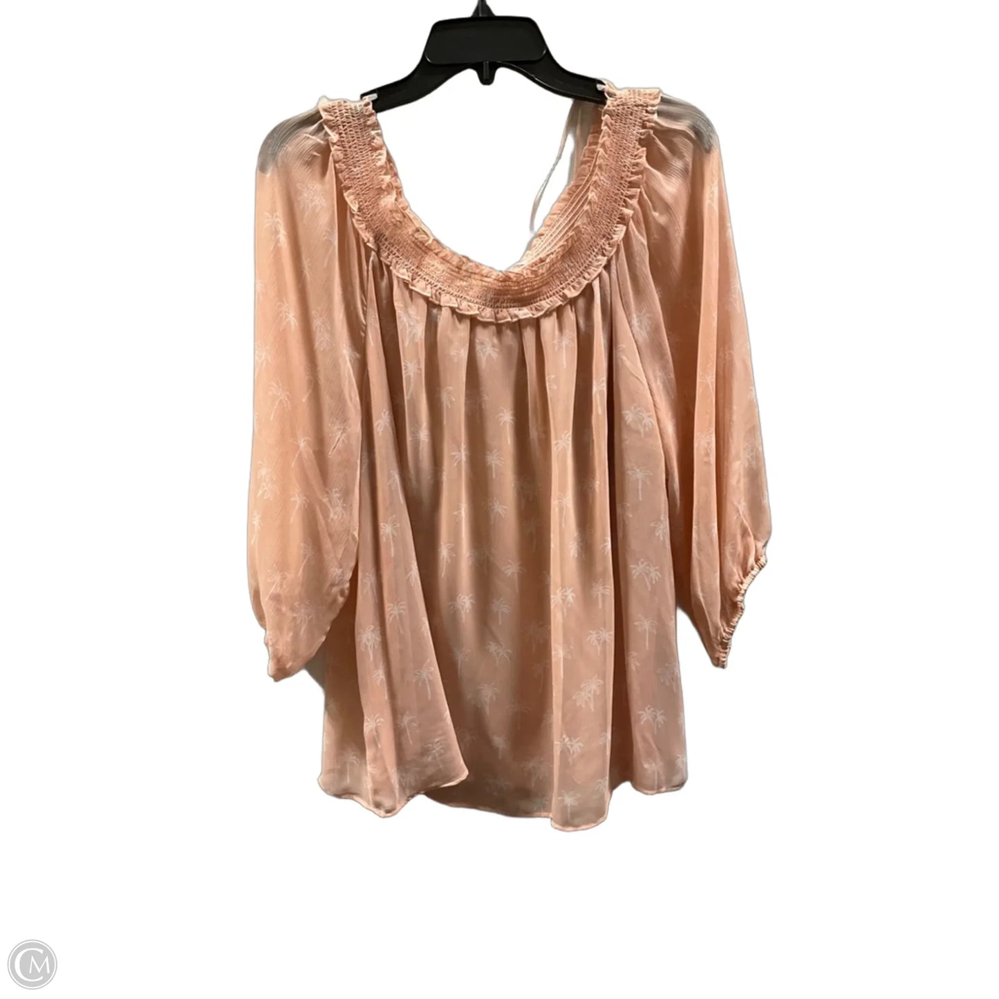 Top 3/4 Sleeve By Lc Lauren Conrad In Peach, Size: Xxl