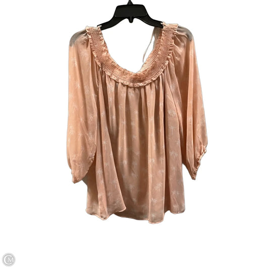 Top 3/4 Sleeve By Lc Lauren Conrad In Peach, Size: Xxl