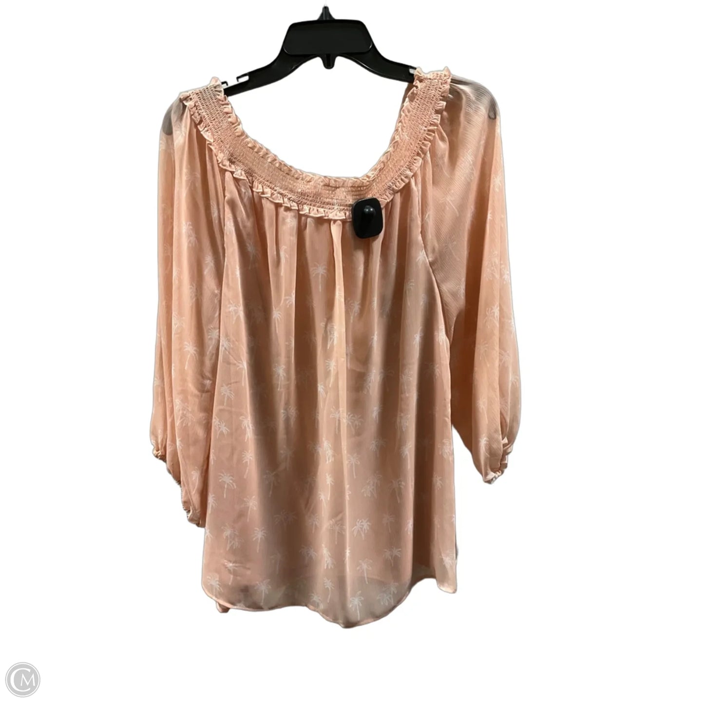 Top 3/4 Sleeve By Lc Lauren Conrad In Peach, Size: Xxl