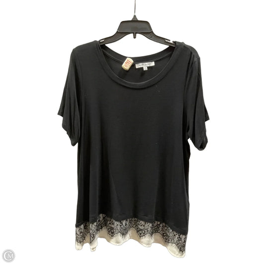 Top Short Sleeve Basic By Rose And Olive In Black, Size: 1x