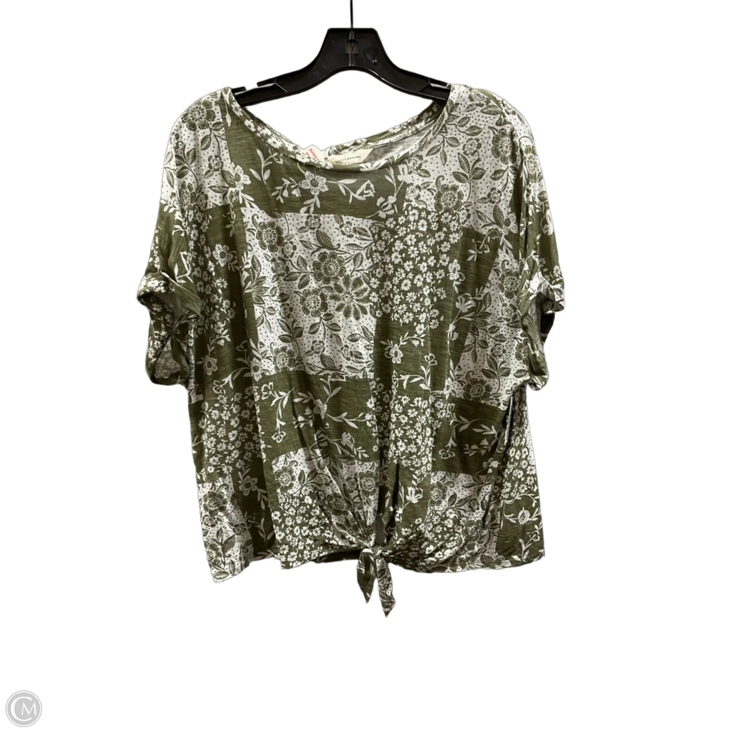 Top Short Sleeve Basic By Lucky Brand In Green, Size: 1x