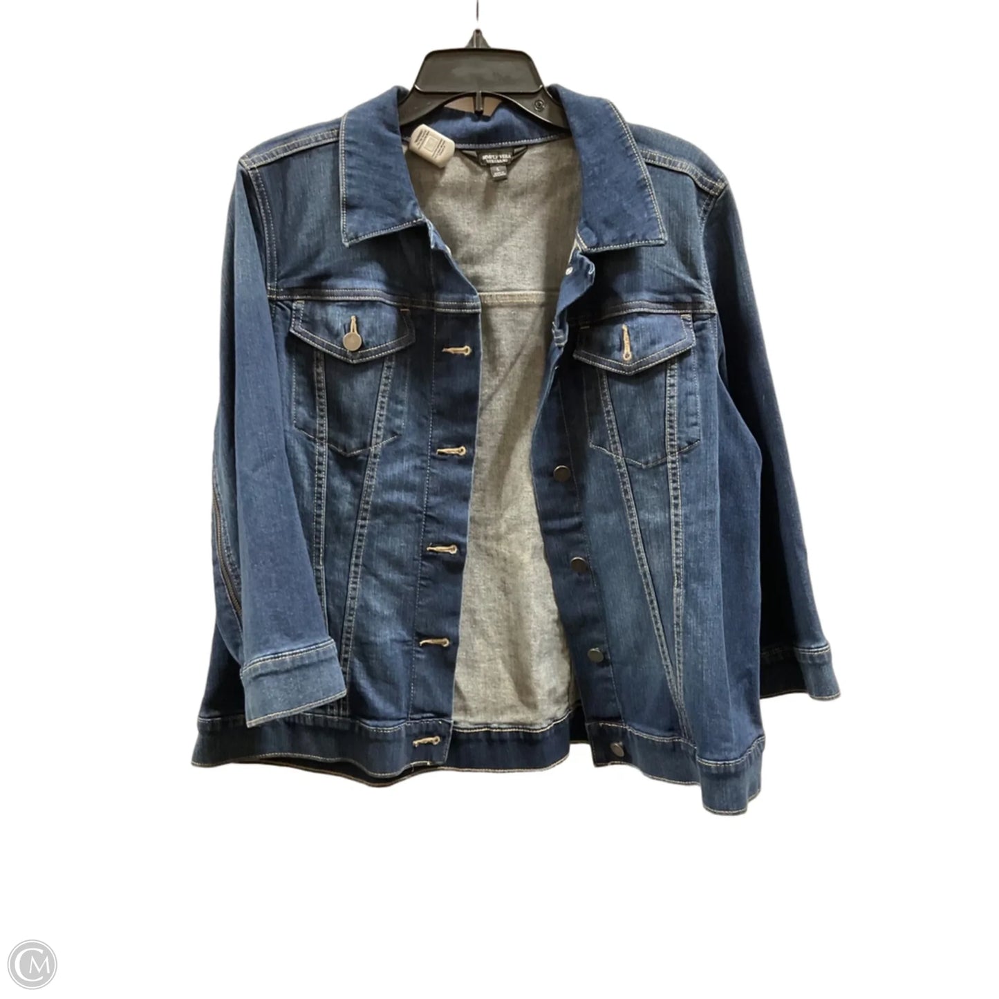 Jacket Denim By Simply Vera In Blue Denim, Size: L