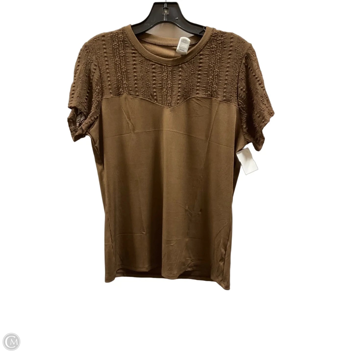 Top Short Sleeve Basic By Cmf In Brown, Size: M