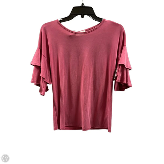 Top Short Sleeve By Lavender Field In Pink, Size: S