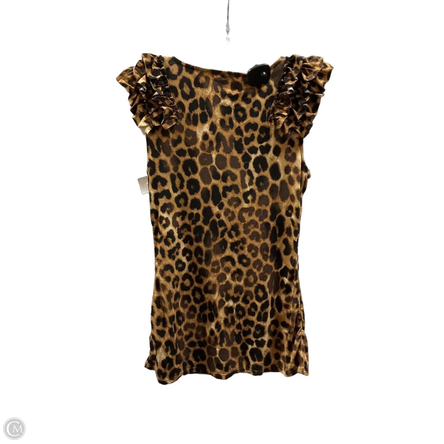 Top Short Sleeve By Express In Animal Print, Size: S