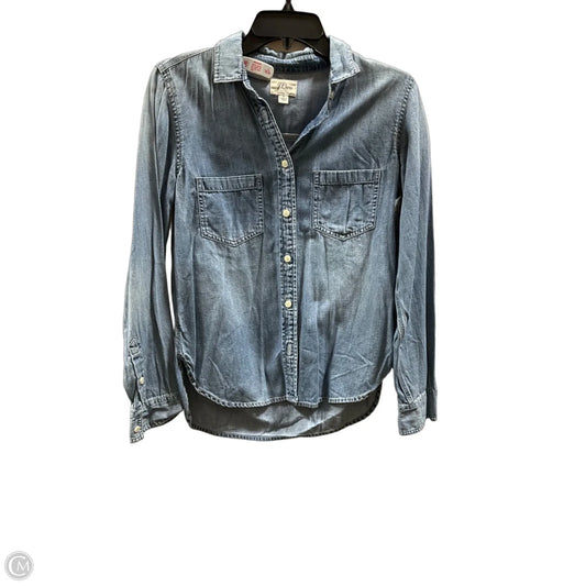 Blouse Long Sleeve By J. Crew In Blue Denim, Size: M