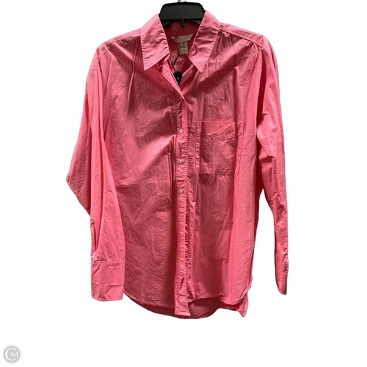 Blouse Long Sleeve By H&m In Pink, Size: S