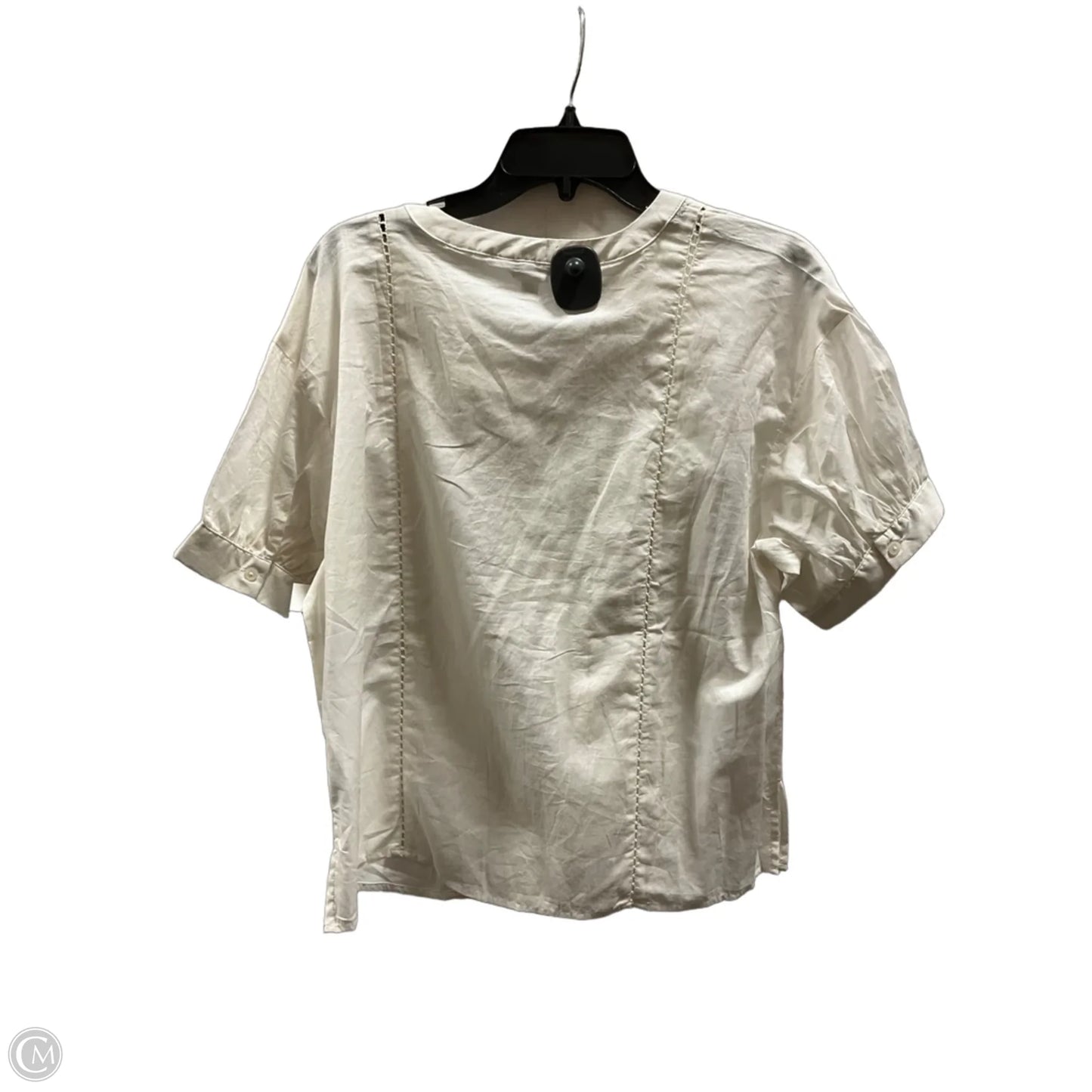 Top Short Sleeve By Banana Republic In Cream, Size: M