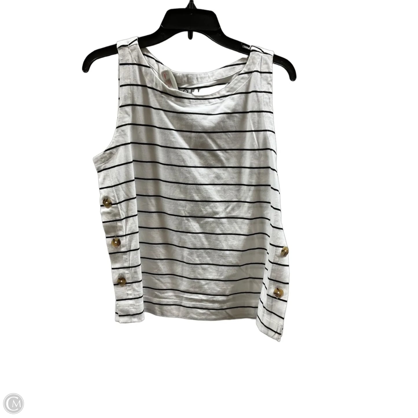 Top Sleeveless Basic By Loft In Striped Pattern, Size: M