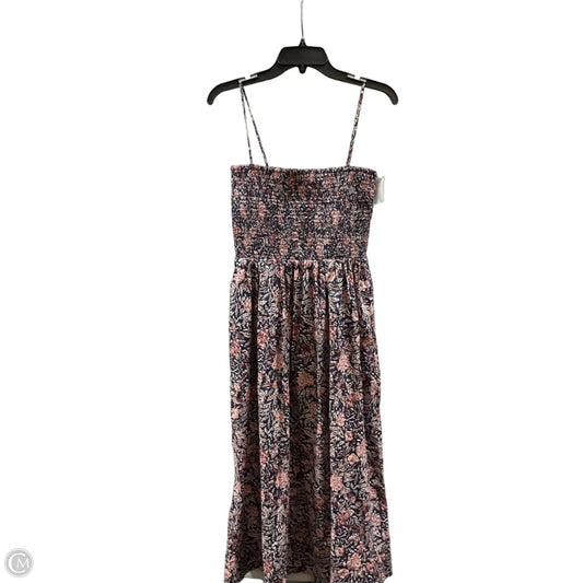 Dress Casual Midi By Ann Taylor In Pink & White, Size: M
