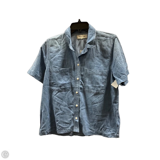 Top Short Sleeve By Madewell In Blue Denim, Size: M