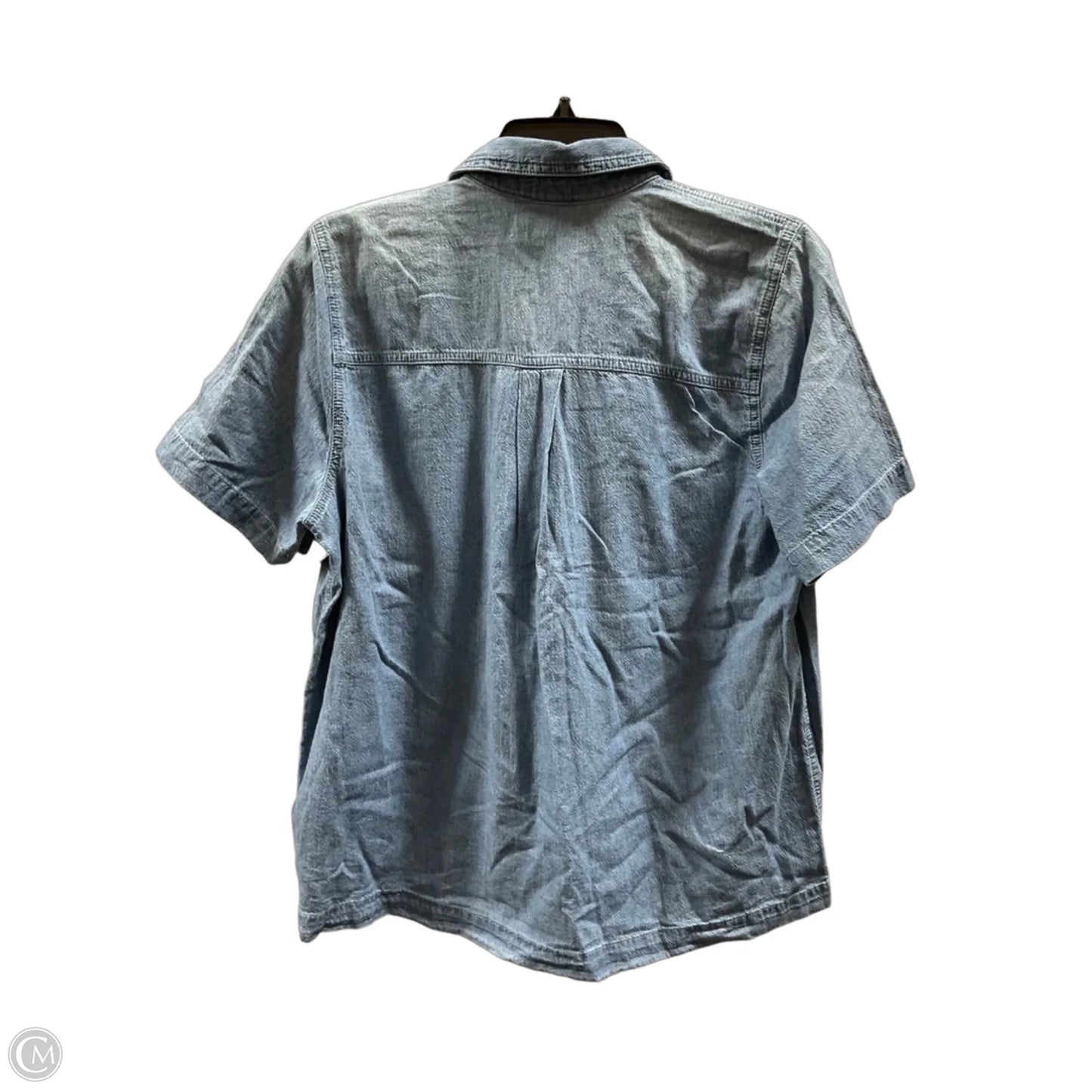 Top Short Sleeve By Madewell In Blue Denim, Size: M