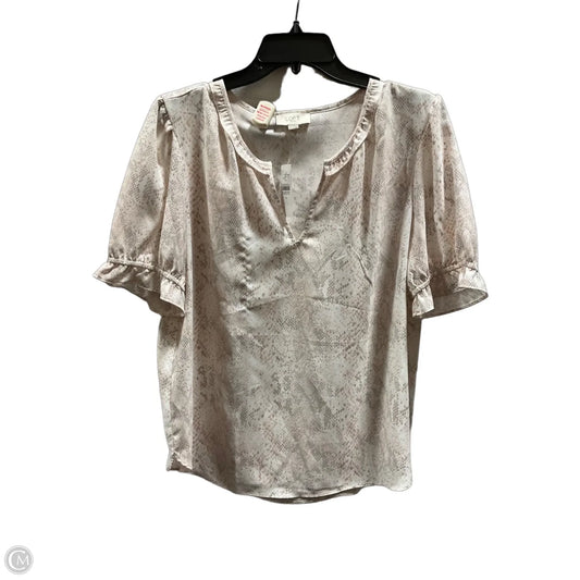 Top Short Sleeve By Loft In Pink, Size: M