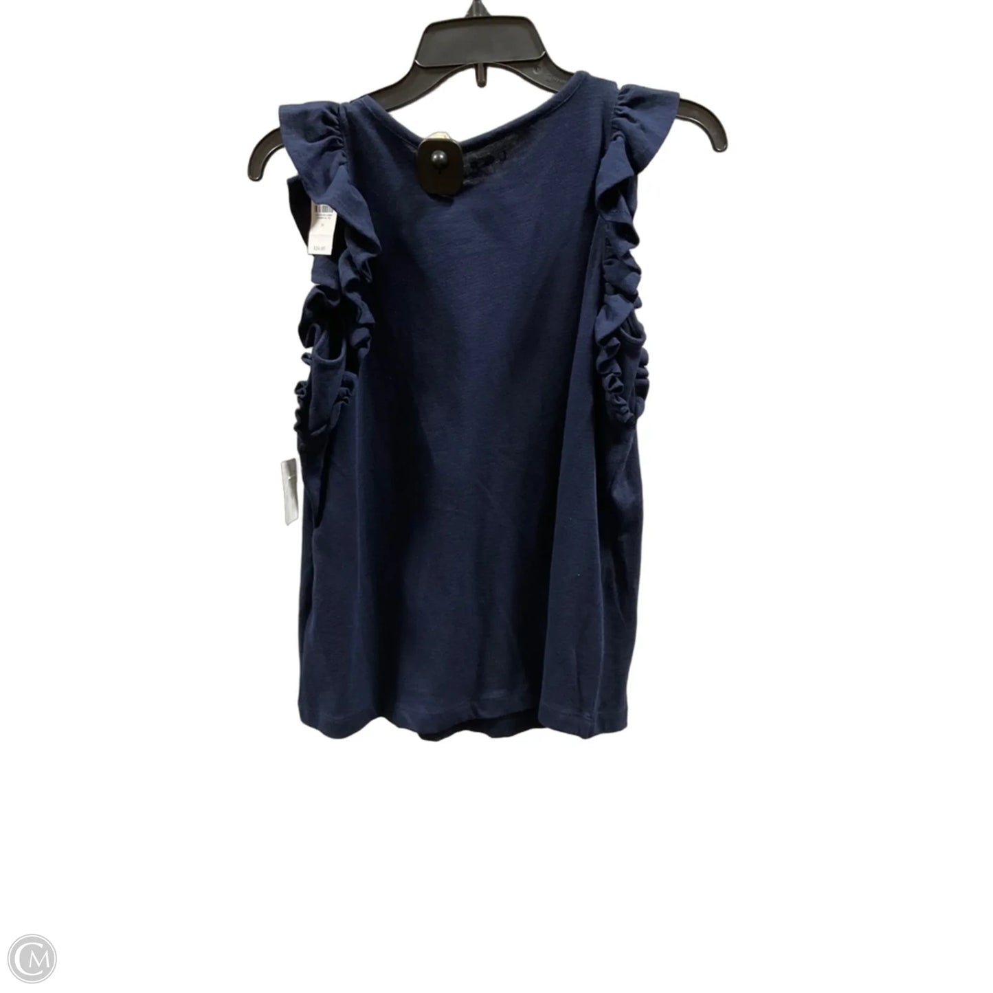 Top Short Sleeve By Loft In Navy, Size: M