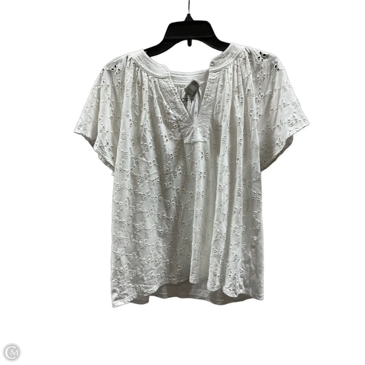 Top Short Sleeve By Loft In White, Size: M
