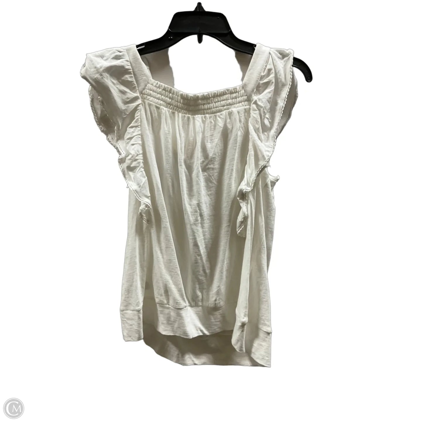 Top Short Sleeve By Loft In White, Size: L