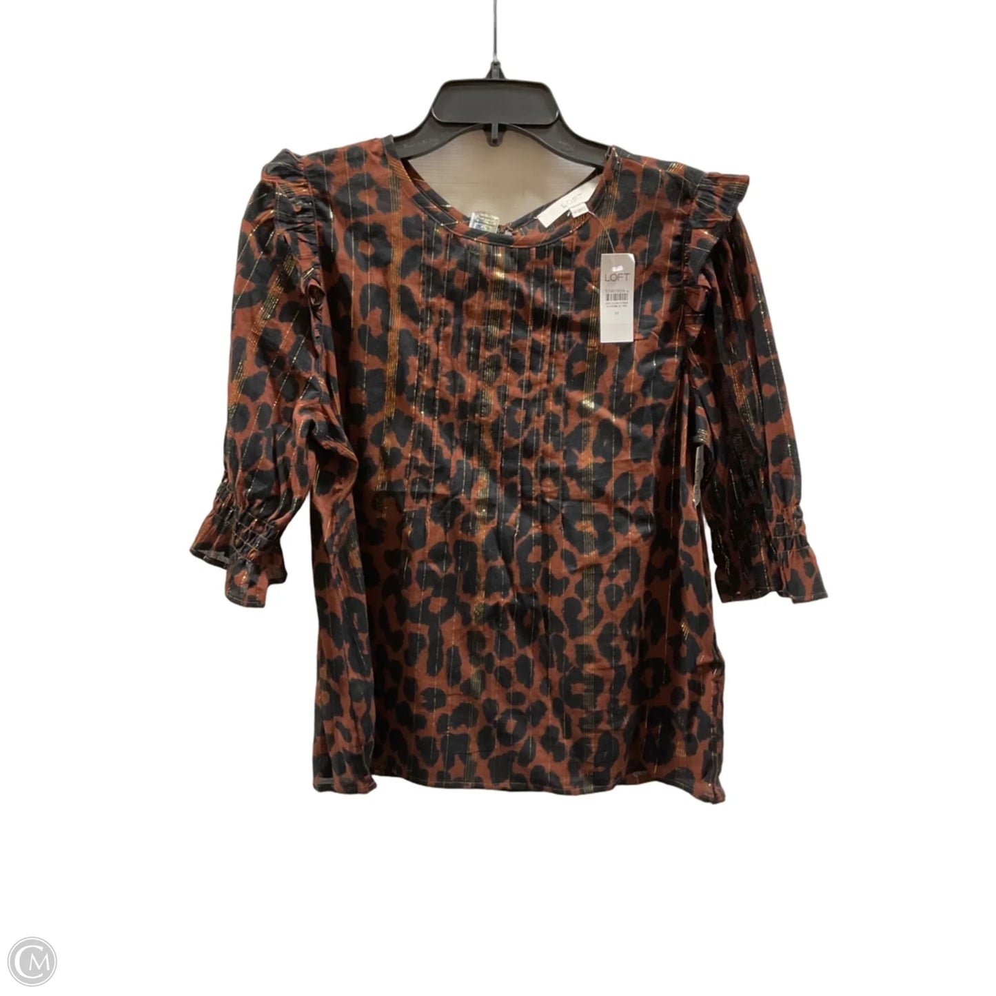 Top Short Sleeve By Loft In Animal Print, Size: M
