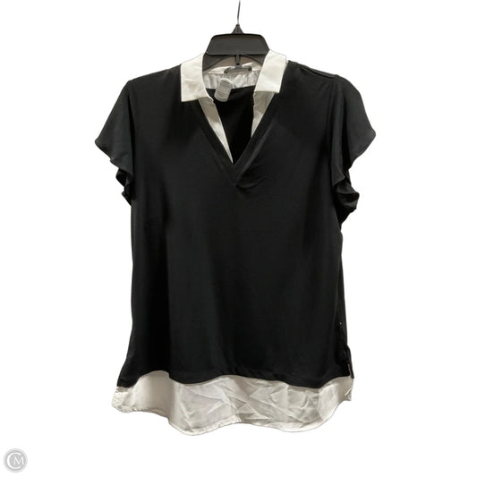 Top Short Sleeve By Adrianna Papell In Black, Size: M