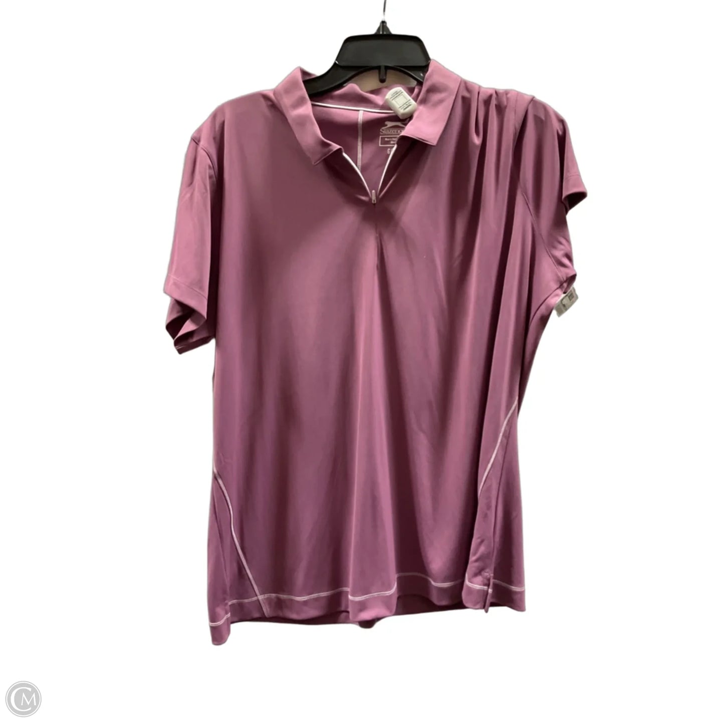 Athletic Top Long Sleeve Collar By Slazenger In Purple, Size: Xxl