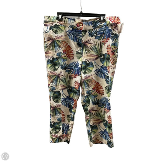 Pants Cropped By Chicos In Tropical Print, Size: Xl