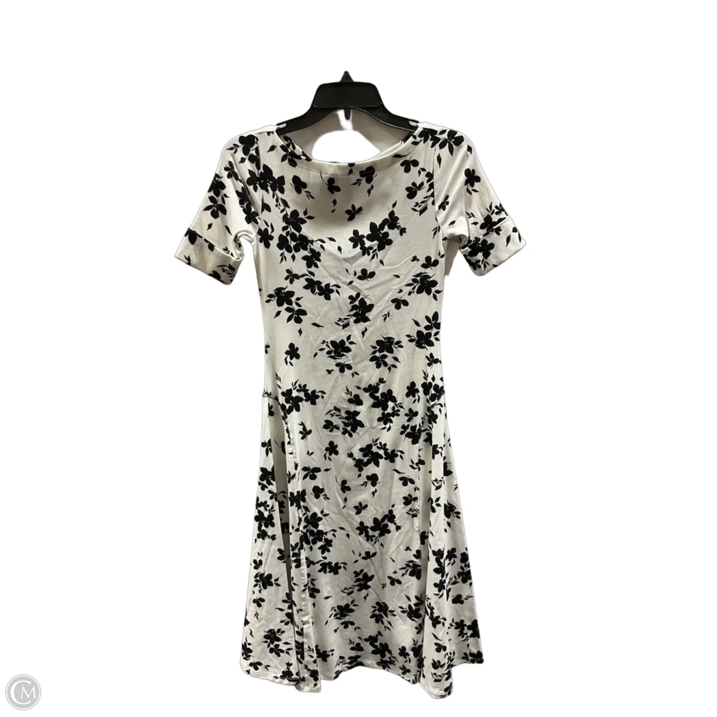 Dress Casual Midi By Ralph Lauren In Black & Cream, Size: Xs