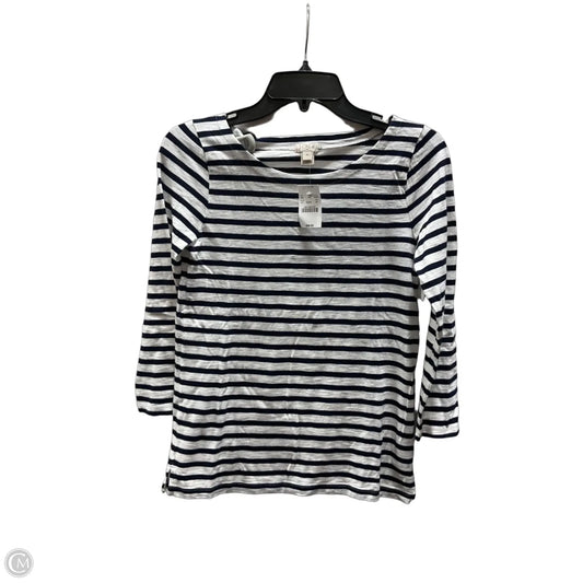 Top 3/4 Sleeve Basic By J. Crew In Striped Pattern, Size: Xs