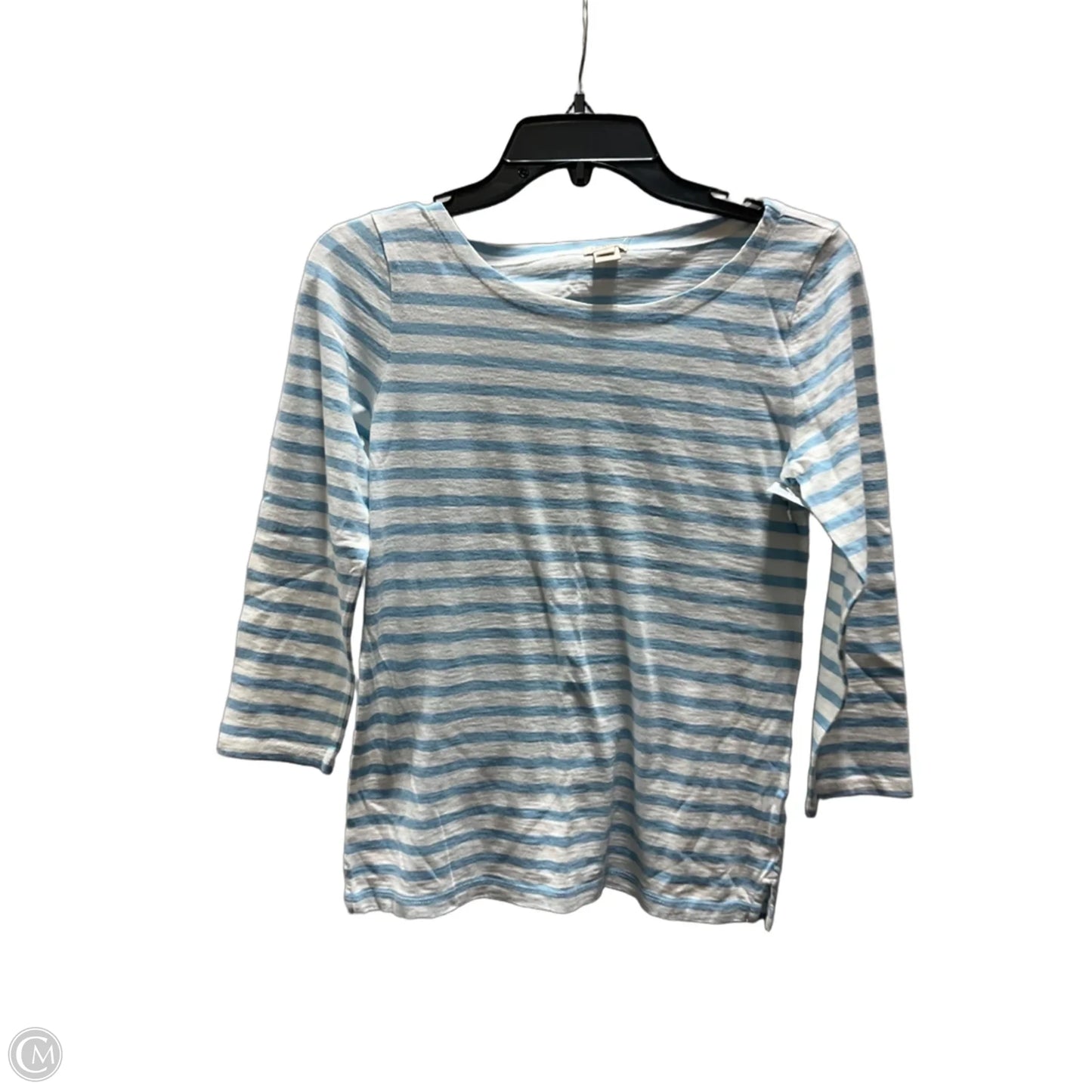 Top 3/4 Sleeve Basic By J. Crew In Striped Pattern, Size: Xs