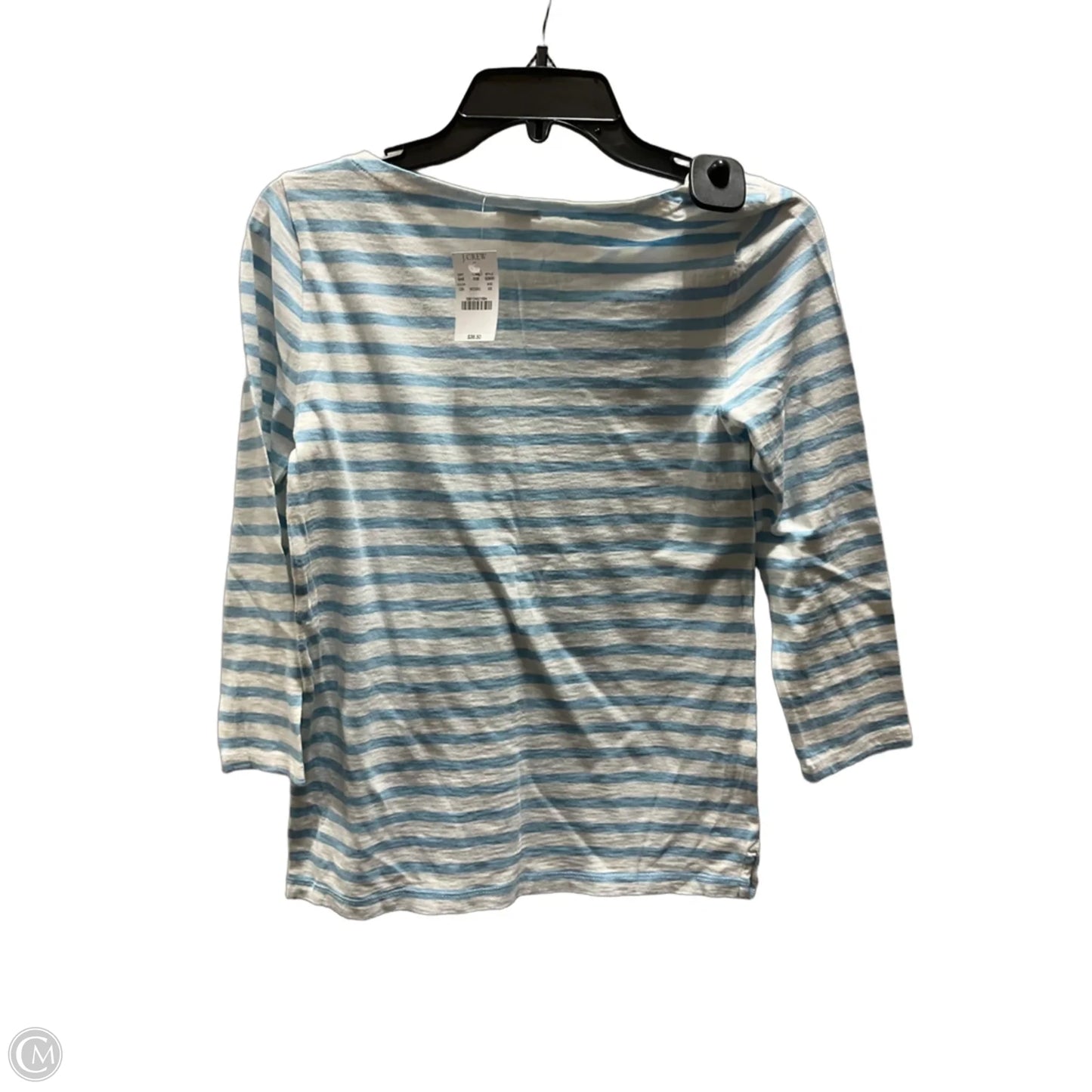 Top 3/4 Sleeve Basic By J. Crew In Striped Pattern, Size: Xs