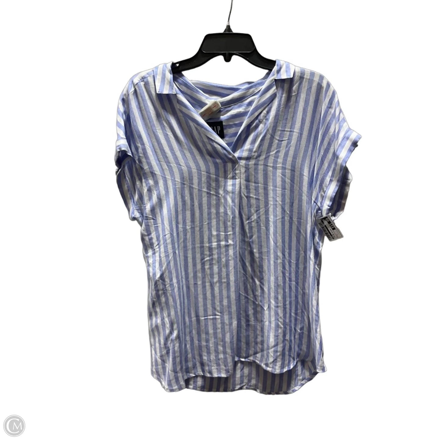 Top Short Sleeve By Gap In Striped Pattern, Size: L