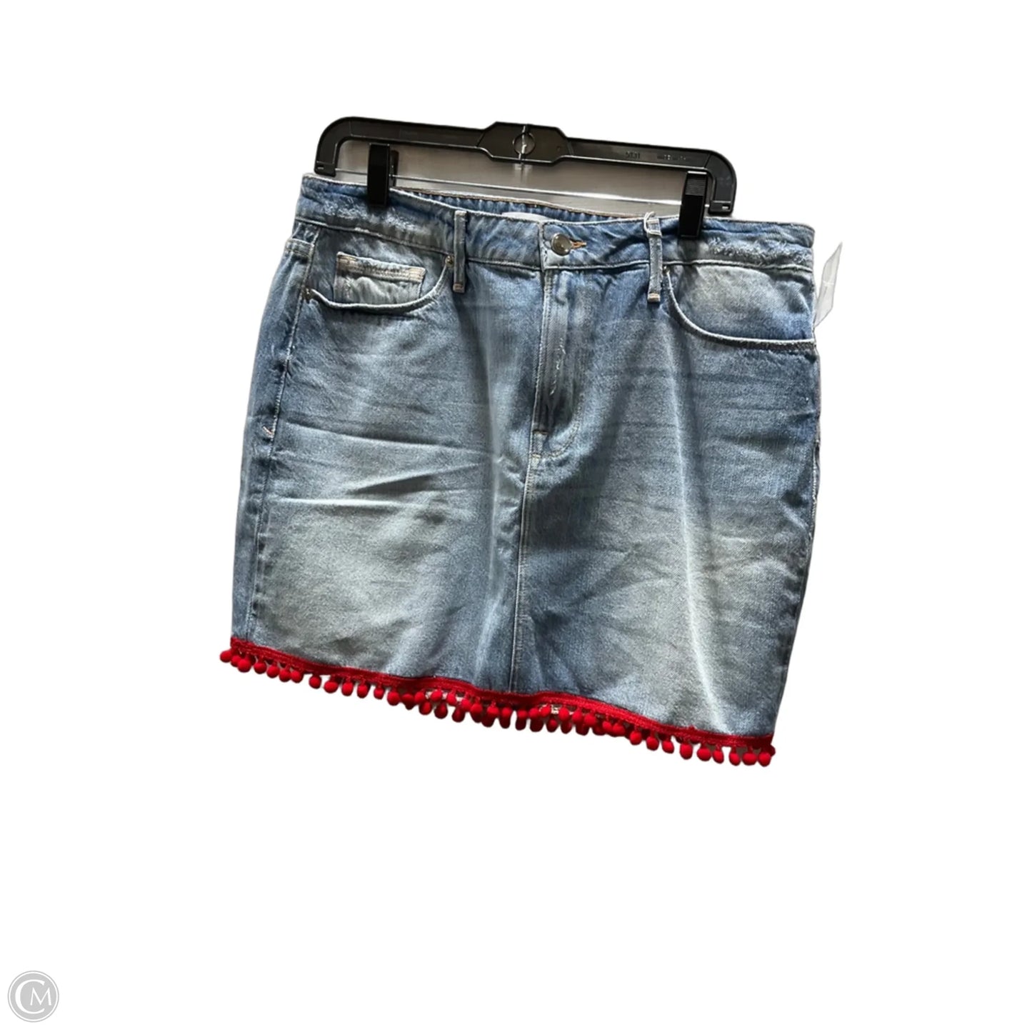 Skirt Mini & Short By Good American In Blue Denim, Size: 10